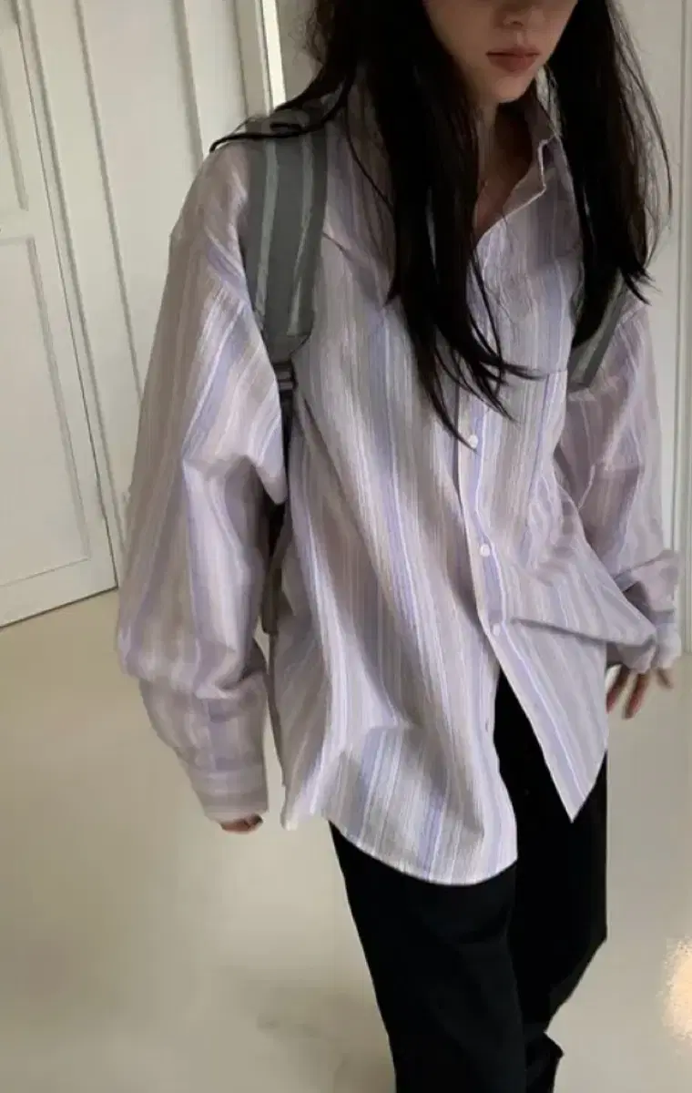 Blemto stripe seersucker shirt